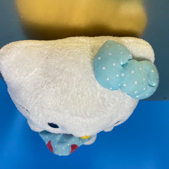 HELLO KITTY VTG 2014 BEANIE PLUSH WEARIG BLUE & RED DRESS w/WHITE POLK-A-DOTS 7” - Picture 8 of 12